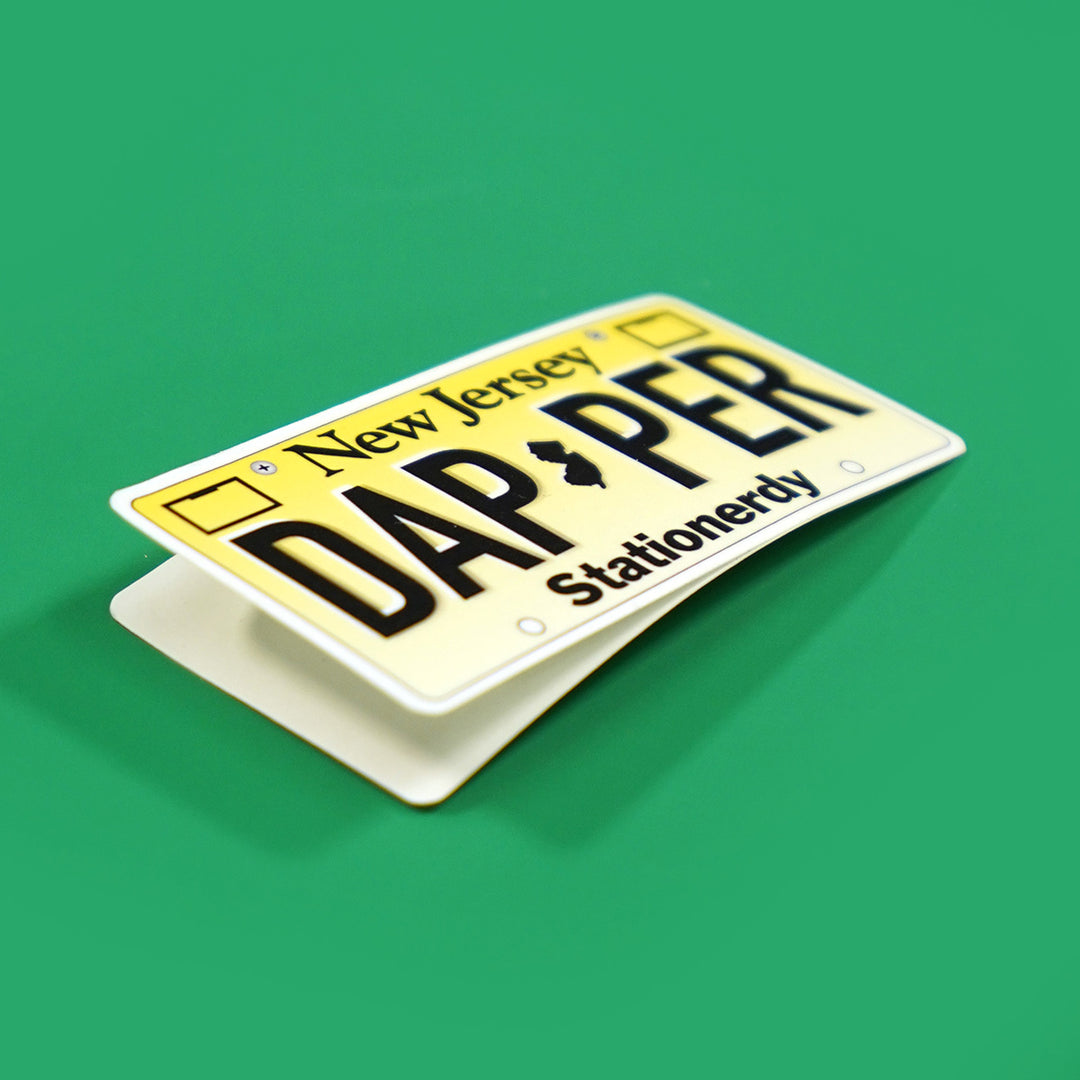 Dapper New Jersey License Plate Sticker