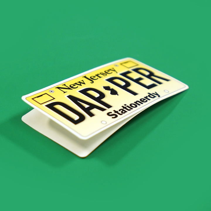 Dapper New Jersey License Plate Sticker