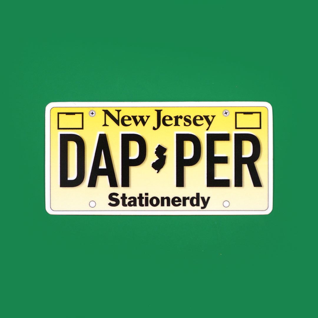 Dapper New Jersey License Plate Sticker