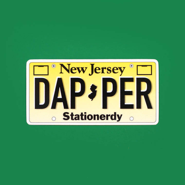 Dapper New Jersey License Plate Sticker