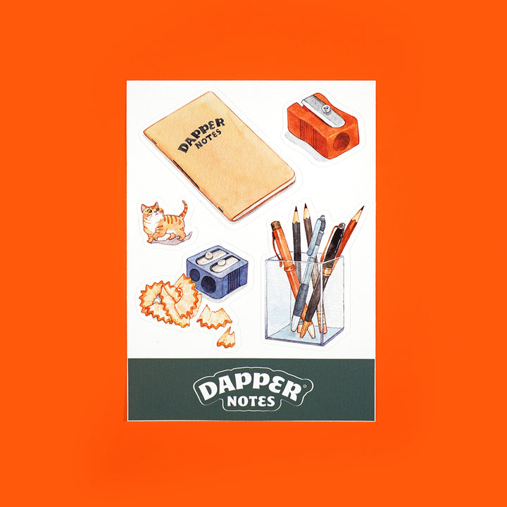 Watercolor Stationery Sticker Sheet