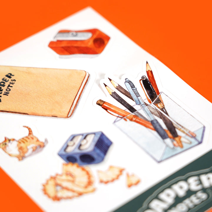 Watercolor Stationery Sticker Sheet