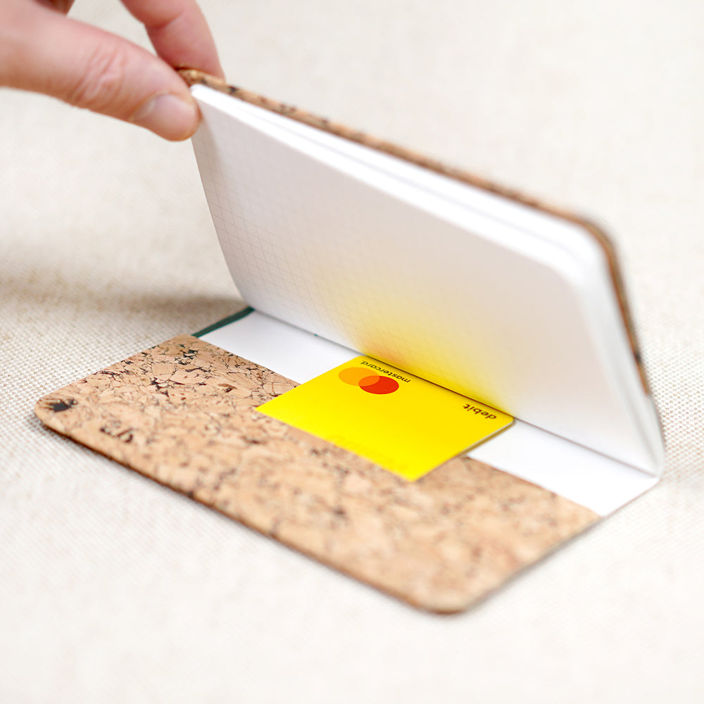 venmo credit card in a notebook wallet