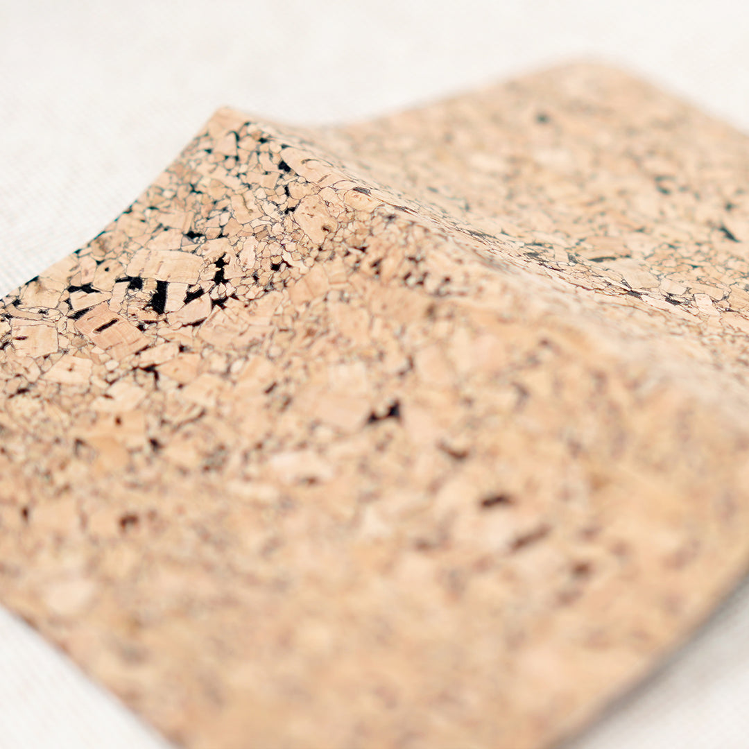closeup of cork fabric material