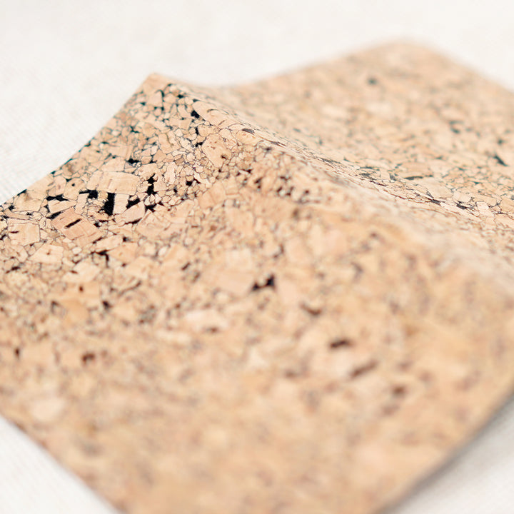 closeup of cork fabric material