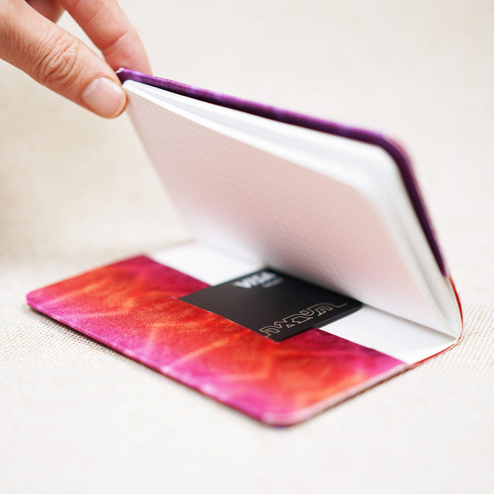 tie dye card notebook wallet holder