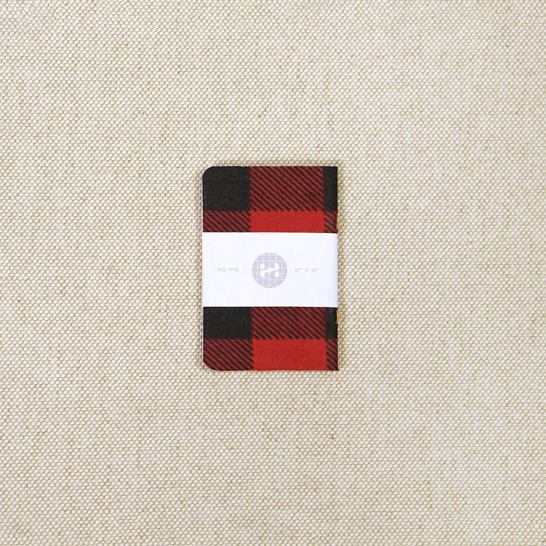 miniature plaid notebook