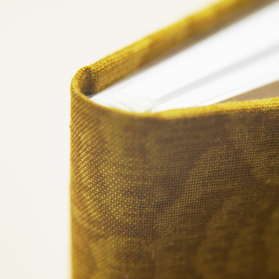 corner of a handmade hardcover book